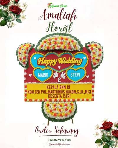 Karangan Papan Bunga Pernikahan di Sanggrahan